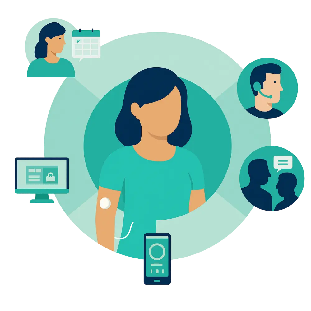 illustration schema integration systeme touchcare medtrum suisse